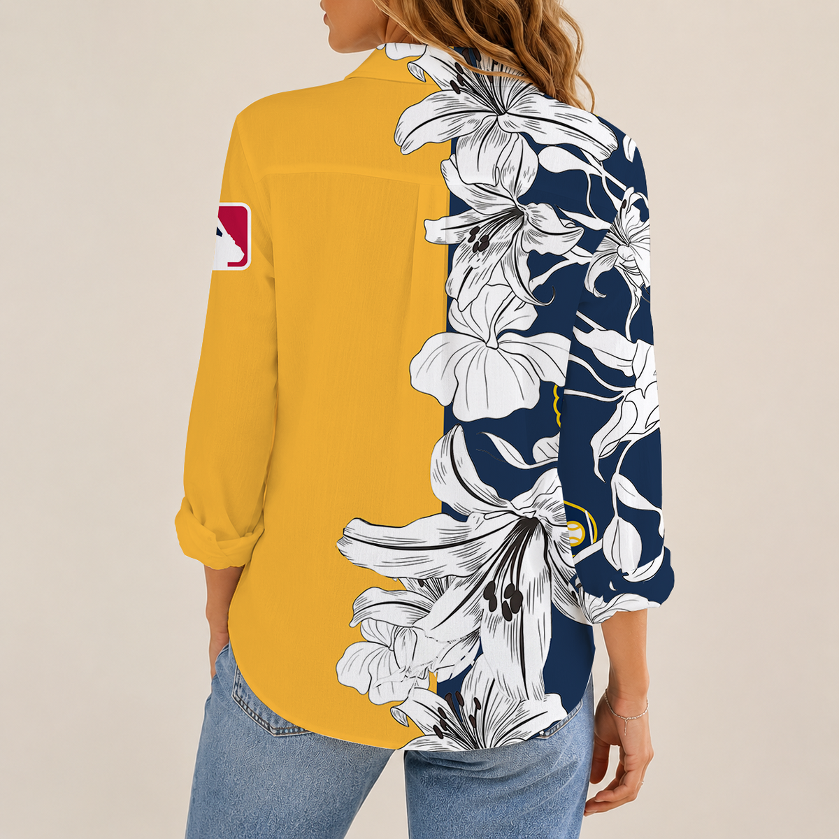 [HOMERUN DEAL] NEW CUSTOMIZED MLB15 MBS MILWAUKEE BREWERS WOMEN CASUAL SHIRT