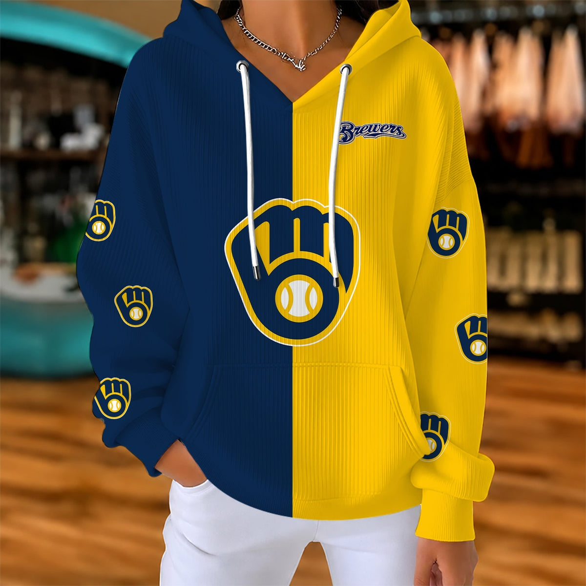 [HOMERUN DEAL] NEW CUSTOMIZED MLB15 MBS MILWAUKEE BREWERS RIBBED HOODIE & SWEATSHIRT