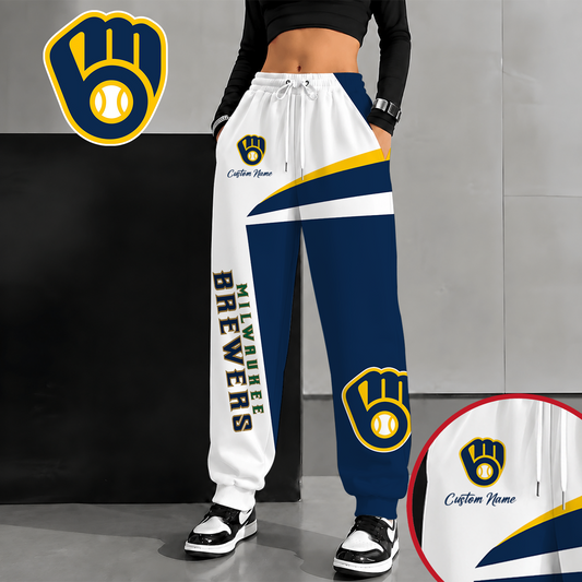 [HOMERUN DEAL] NEW CUSTOMIZED MLB15 MBS MILWAUKEE BREWERS SWEATPANTS