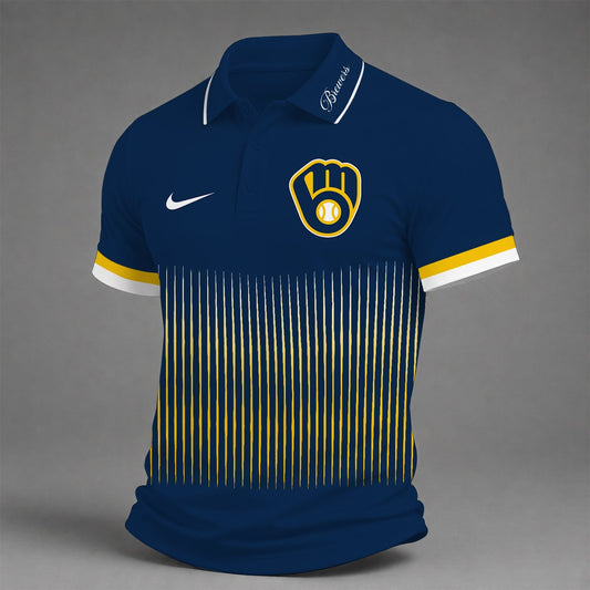 [HOMERUN DEAL] NEW CUSTOMIZED MLB15 MBS MILWAUKEE BREWERS POLO SHIRT