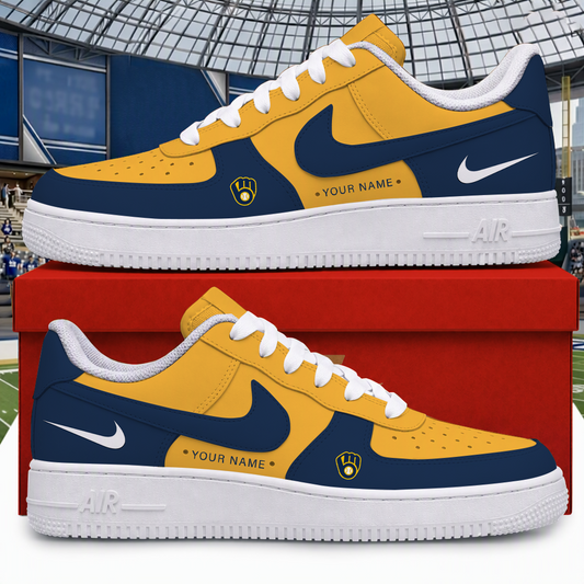 [HOMERUN DEAL] NEW CUSTOMIZED MLB15 MBS MILWAUKEE BREWERS AF1 SHOES