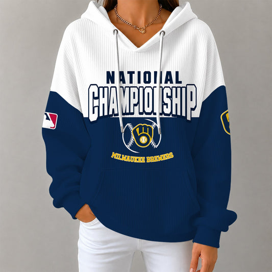 [HOMERUN DEAL] NEW CUSTOMIZED MLB15 MBS MILWAUKEE BREWERS RIBBED HOODIE & SWEATSHIRT