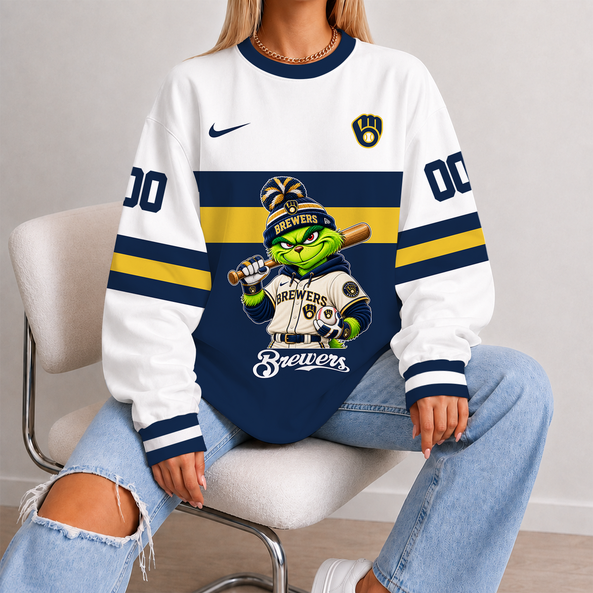 [HOMERUN DEAL] NEW CUSTOMIZED MLB15 MBS MILWAUKEE BREWERS UNISEX SWEATSHIRT