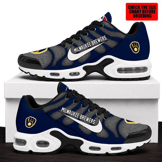 [HOMERUN DEAL] NEW CUSTOMIZED MLB15 MBS MILWAUKEE BREWERS AIR MAX PLUS SNEAKERS