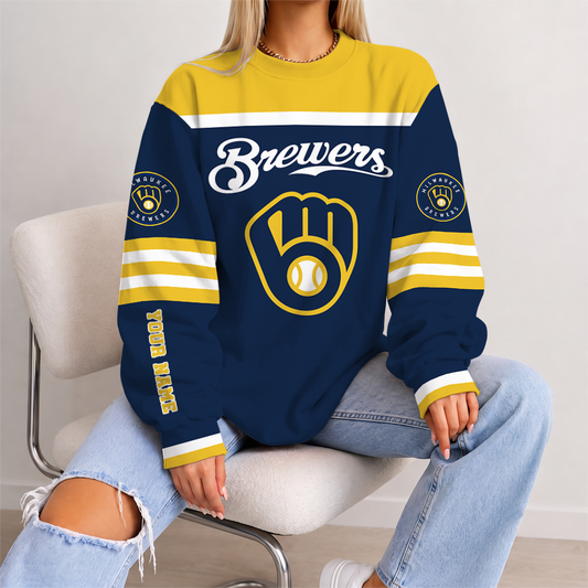 [HOMERUN DEAL] NEW CUSTOMIZED MLB15 MBS MILWAUKEE BREWERS UNISEX SWEATSHIRT