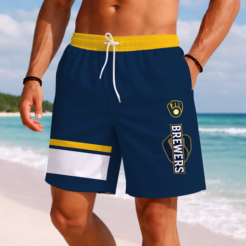 [HOMERUN DEAL] NEW PREMIUM MLB15 MBS MILWAUKEE BREWERS BASEBALL SHORT PANTS