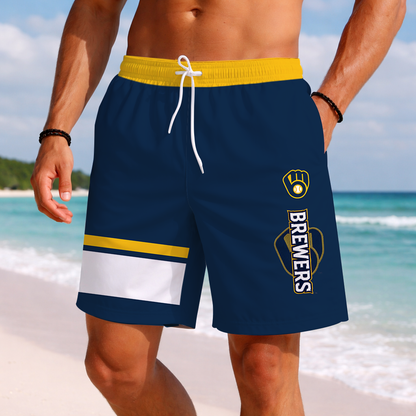 [HOMERUN DEAL] NEW PREMIUM MLB15 MBS MILWAUKEE BREWERS BASEBALL SHORT PANTS