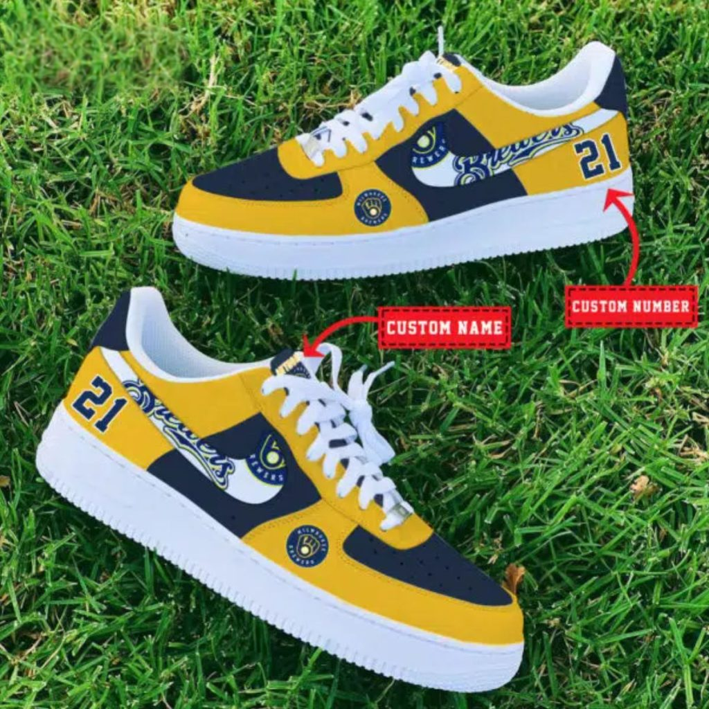 [HOMERUN DEAL] NEW CUSTOMIZED MLB15 MBS MILWAUKEE BREWERS AF1 SHOES