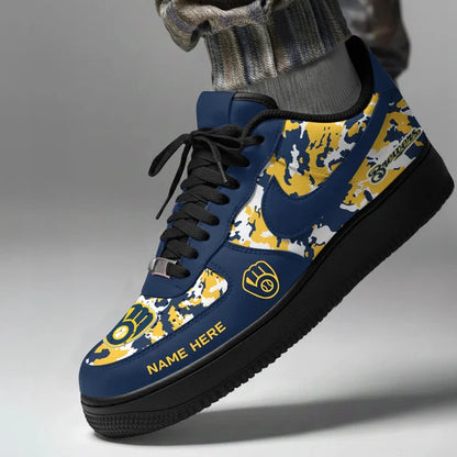 [HOMERUN DEAL] NEW CUSTOMIZED MLB15 MBS MILWAUKEE BREWERS AF1 SHOES