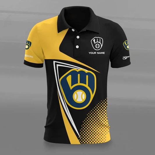 [HOMERUN DEAL] NEW CUSTOMIZED MLB15 MBS MILWAUKEE BREWERS POLO SHIRT