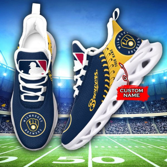 [HOMERUN DEAL] NEW CUSTOMIZED MLB15 MBS MILWAUKEE BREWERS MAX SOUL SHOES