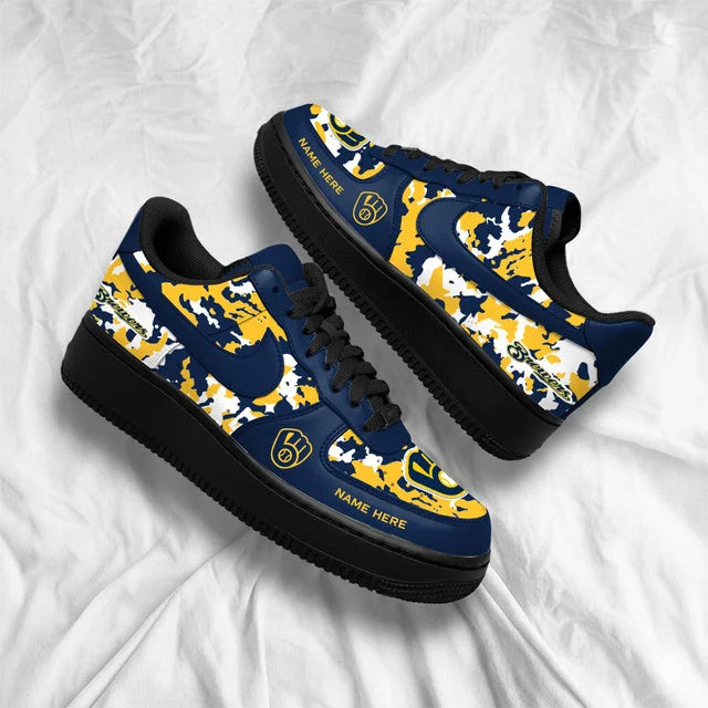 [HOMERUN DEAL] NEW CUSTOMIZED MLB15 MBS MILWAUKEE BREWERS AF1 SHOES
