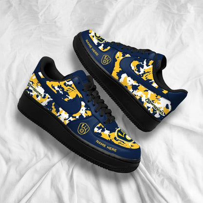 [HOMERUN DEAL] NEW CUSTOMIZED MLB15 MBS MILWAUKEE BREWERS AF1 SHOES