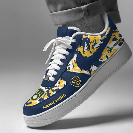 [HOMERUN DEAL] NEW CUSTOMIZED MLB15 MBS MILWAUKEE BREWERS AF1 SHOES