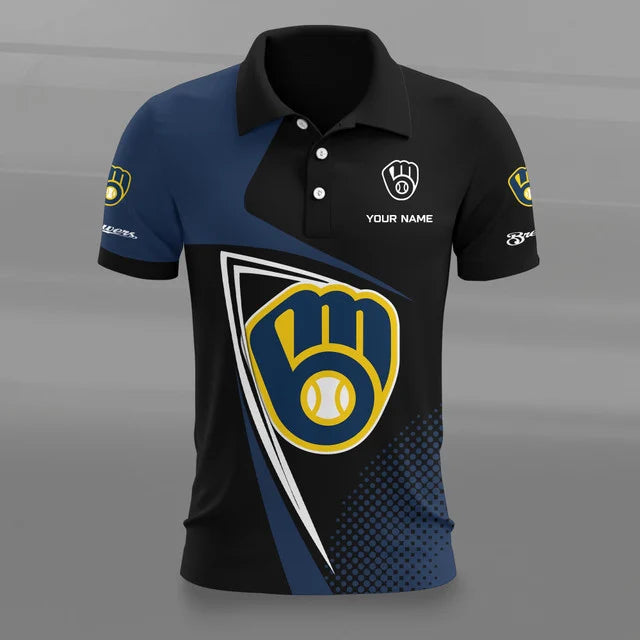 [HOMERUN DEAL] NEW CUSTOMIZED MLB15 MBS MILWAUKEE BREWERS POLO SHIRT