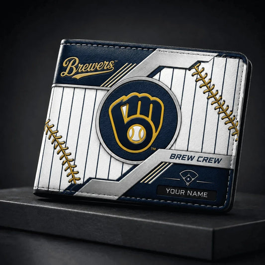 [HOMERUN DEAL] NEW CUSTOMIZED MLB15 MBS MILWAUKEE BREWERS LEATHER WALLET