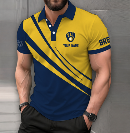 [HOMERUN DEAL] NEW CUSTOMIZED MLB15 MBS MILWAUKEE BREWERS POLO SHIRT