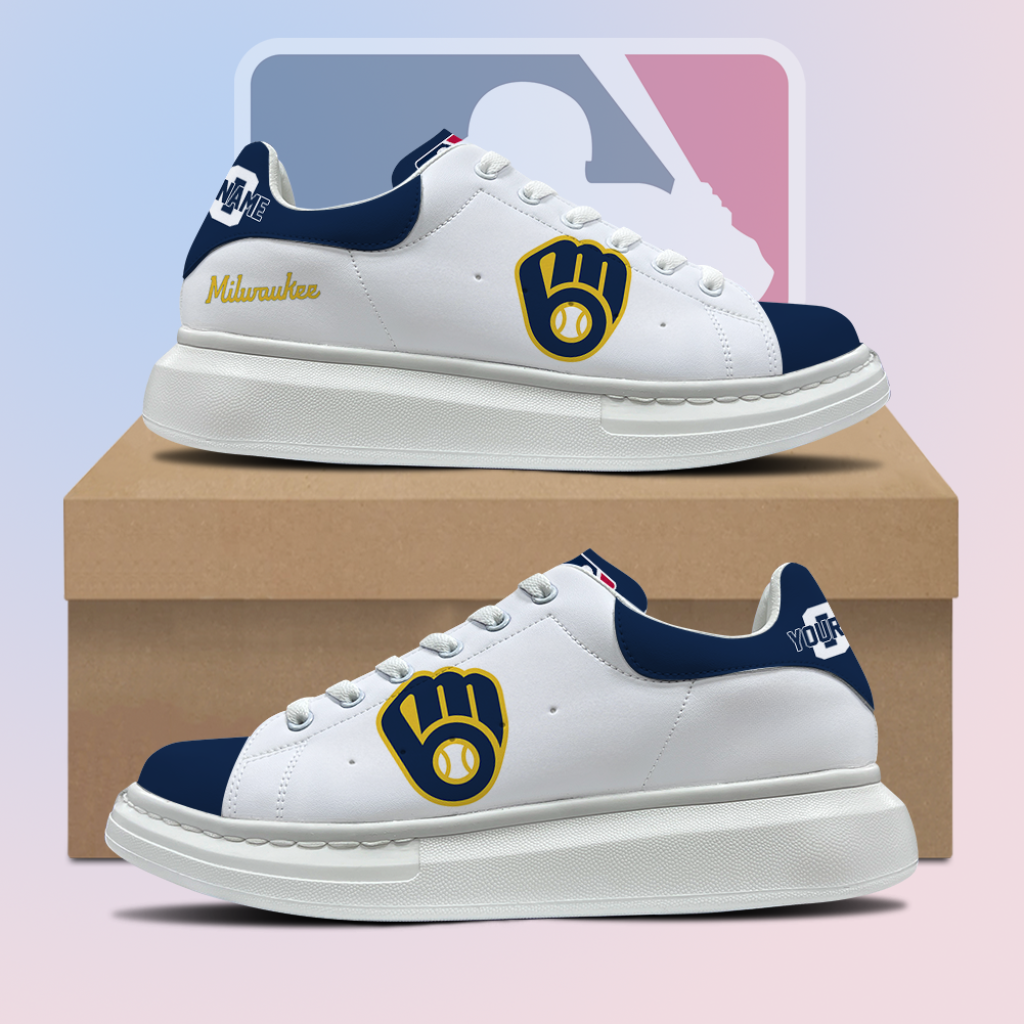 [HOMERUN DEAL] NEW CUSTOMIZED MLB15 MBS MILWAUKEE BREWERS MCQUEEN SHOES