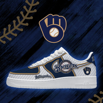 [HOMERUN DEAL] NEW CUSTOMIZED MLB15 MBS MILWAUKEE BREWERS AF1 SHOES