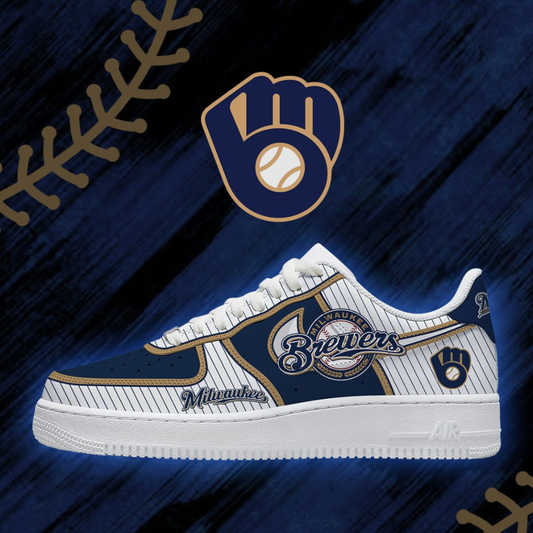 [HOMERUN DEAL] NEW CUSTOMIZED MLB15 MBS MILWAUKEE BREWERS AF1 SHOES
