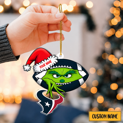 [TOUCHDOWN DEAL] NEW CUSTOMIZED NFL15 HTT HOUSTON TEXANS CHRISTMAS ACRYLIC ORNAMENT
