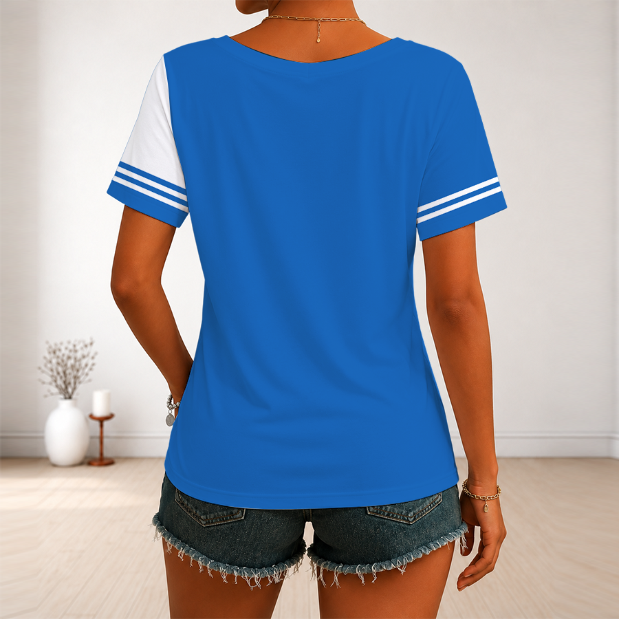 [FAN FAVORITE] NEW CUSTOMIZED WNBA15 DTS DETROIT SHOCK V-NECK FEMALE SHIRT