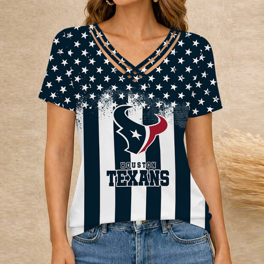 [TOUCHDOWN DEAL] NEW CUSTOMIZED NFL15 HTT HOUSTON TEXANS V-NECK SHIRT