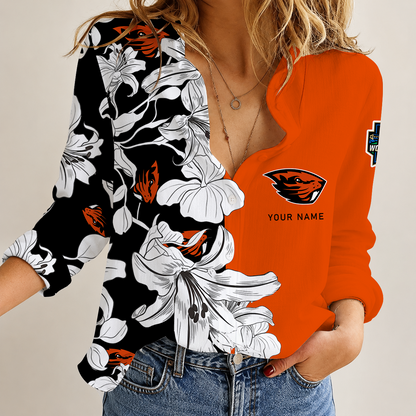 [HOMERUN DEAL] NEW CUSTOMIZED NCAA CWS15 OGB OREGON STATE BEAVERS WOMEN CASUAL SHIRT