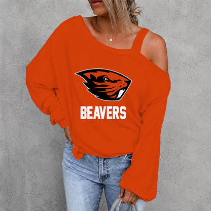 [HOMERUN DEAL] NEW CUSTOMIZED NCAA CWS15 OGB OREGON STATE BEAVERS WOMEN'S OFF-SHOULDER LONG SLEEVE SHIRT