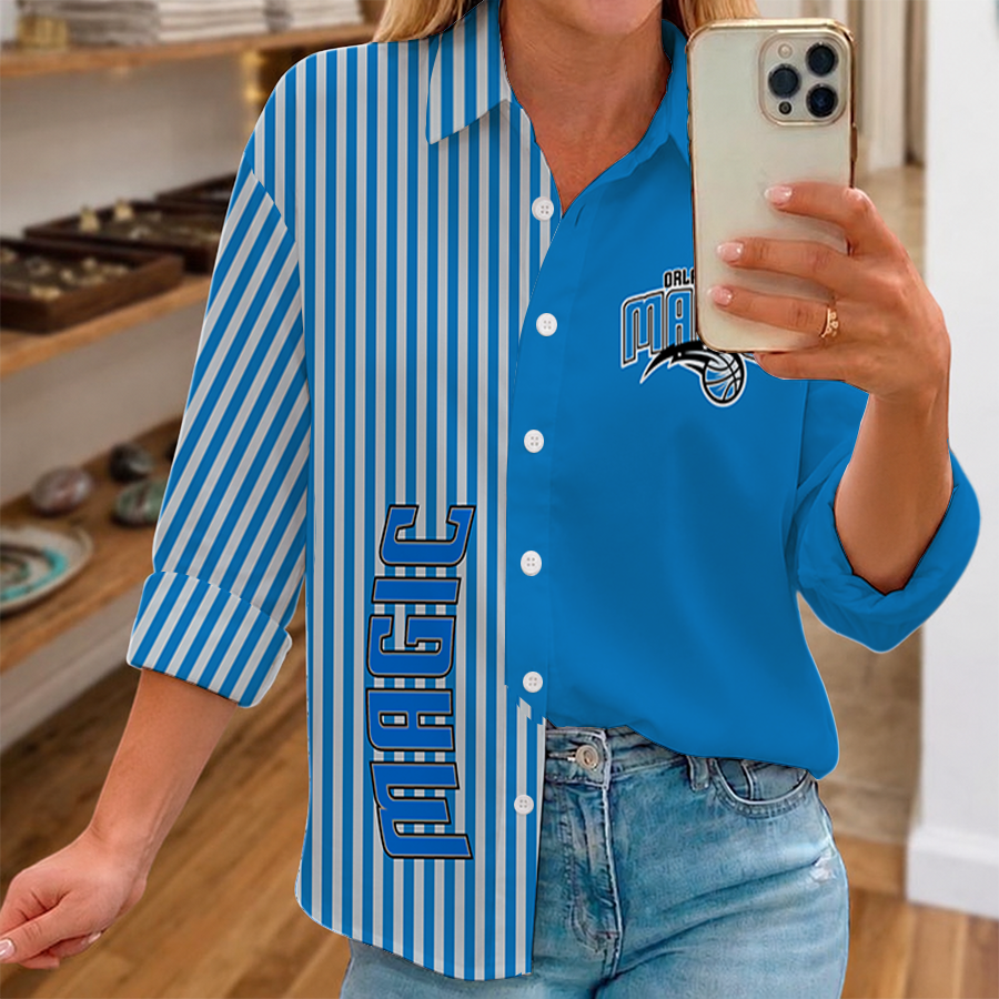 [HOT DEAL] NEW CUSTOMIZED NBA15 OMA ORLANDO MAGIC WOMEN CASUAL SHIRT FOR FAN