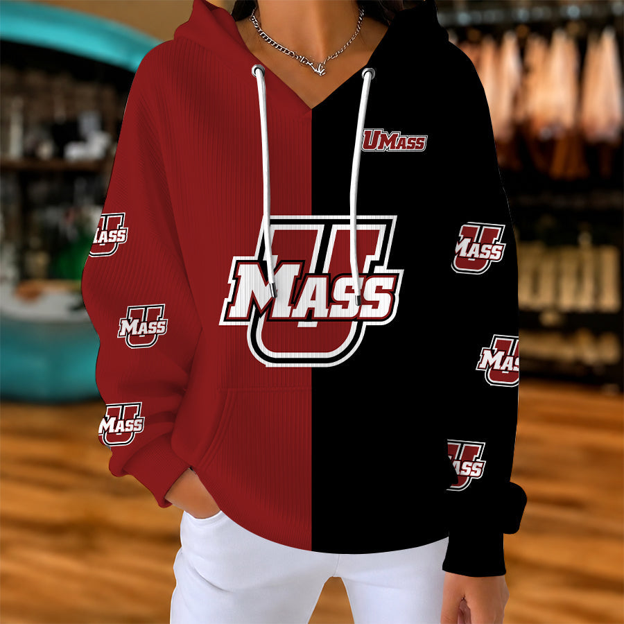 [HOOPS SPECIAL] NEW CUSTOMIZED NCAA CFH15 UMM UMASS MINUTEWOMEN RIBBED HOODIE & SWEATSHIRT