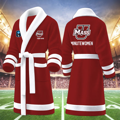[HOOPS SPECIAL] NEW CUSTOMIZED NCAA CFH15 UMM UMASS MINUTEWOMEN MULTICOLOR FLEECE BATHROBE