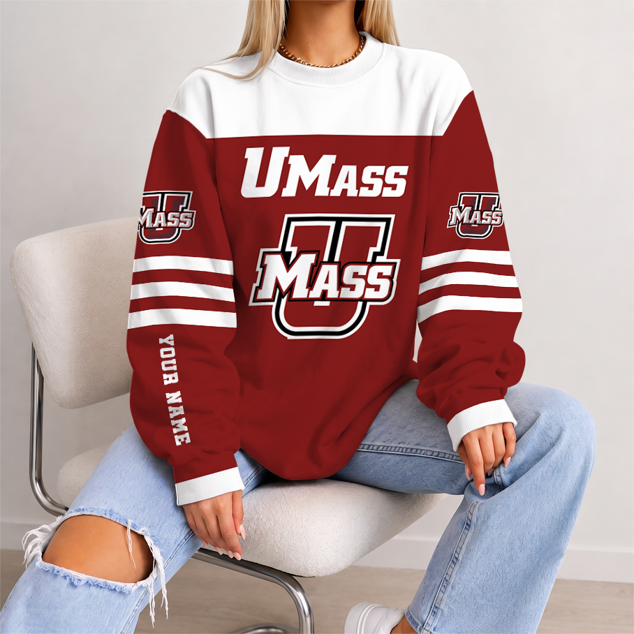 [HOOPS SPECIAL] NEW CUSTOMIZED NCAA CFH15 UMM UMASS MINUTEWOMEN UNISEX SWEATSHIRT