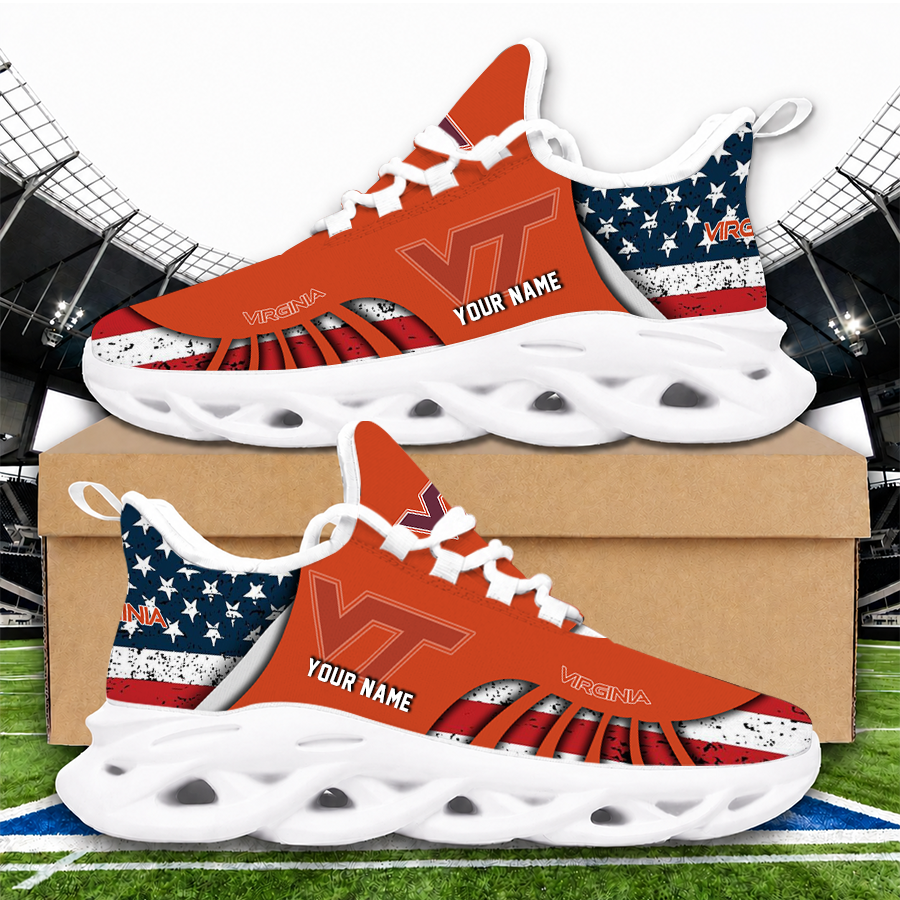 [TOUCHDOWN DEAL]NEW CUSTOMIZED NCAA FBS15 VTH VIRGINIA TECH HOKIES CLUNKY SNEAKERS