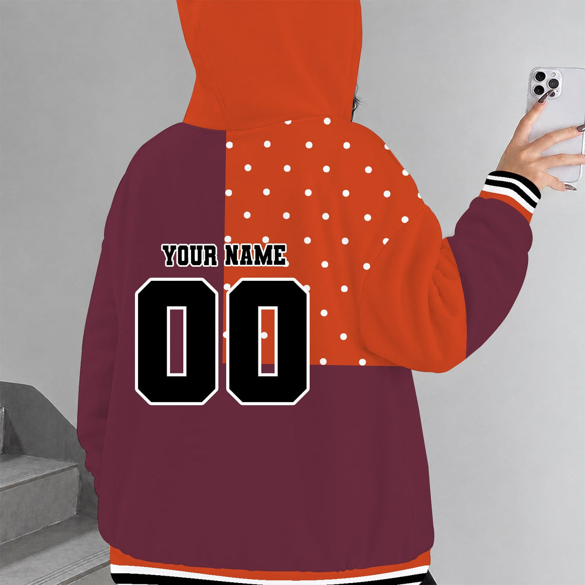 [TOUCHDOWN DEAL] NEW CUSTOMIZED NCAA FBS15 VTH VIRGINIA TECH HOKIES ZIP HOODIE