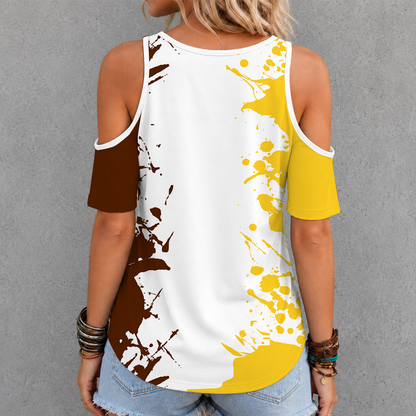 [PUCK DROP DEAL] NEW CUSTOMIZED NCAA MFF15 WMB WESTERN MICHIGAN BRONCOS CRISS CROSS V-NECK TOP