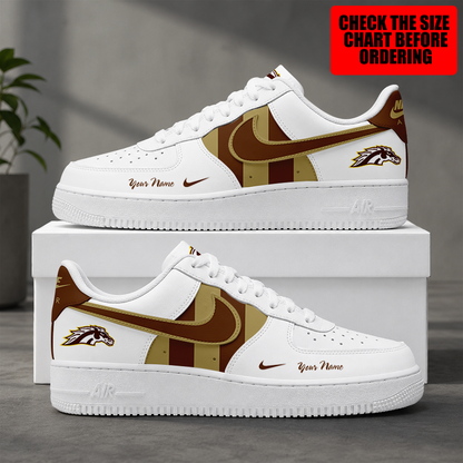 [PUCK DROP DEAL] NEW CUSTOMIZED NCAA MFF15 WMB WESTERN MICHIGAN BRONCOS AF1 SHOES