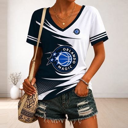 [HOT DEAL] NEW CUSTOMIZED NBA15 OMA ORLANDO MAGIC V-NECK FEMALE SHIRT