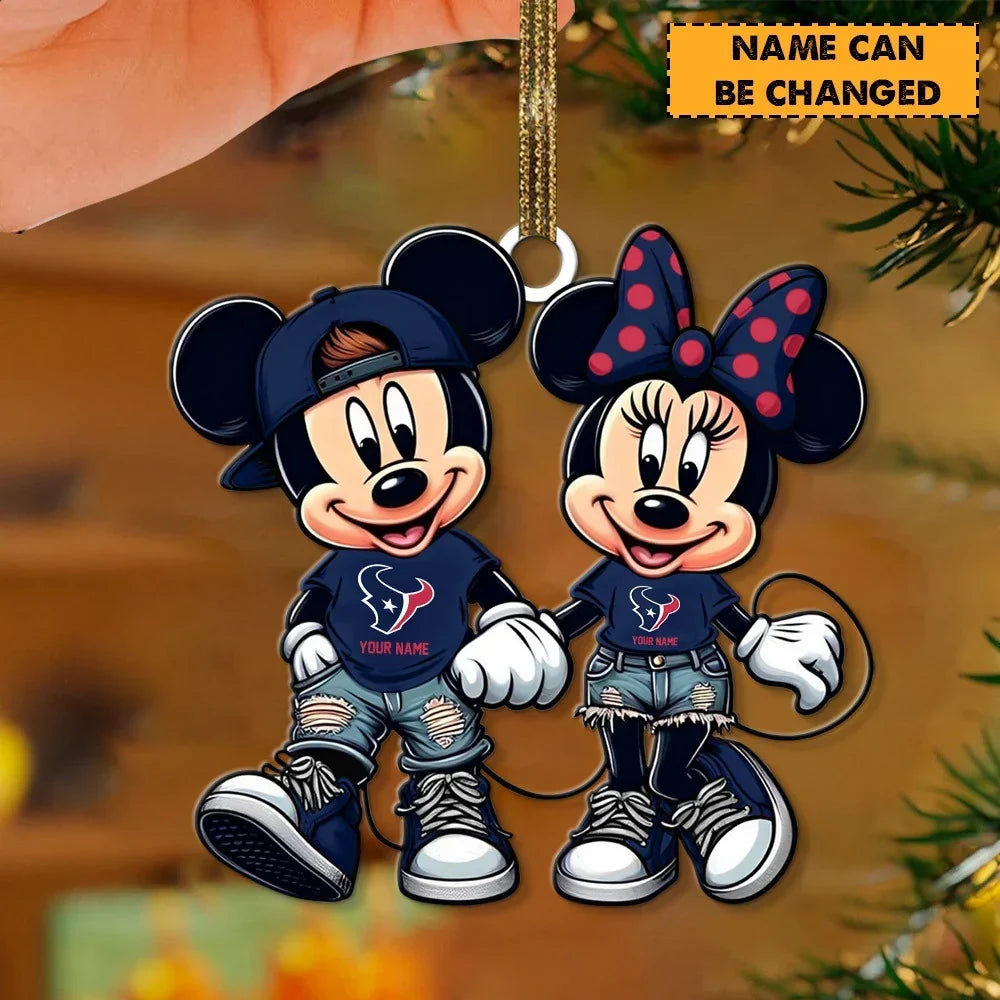 [TOUCHDOWN DEAL] NEW CUSTOMIZED NFL15 HTT HOUSTON TEXANS CHRISTMAS ACRYLIC ORNAMENT