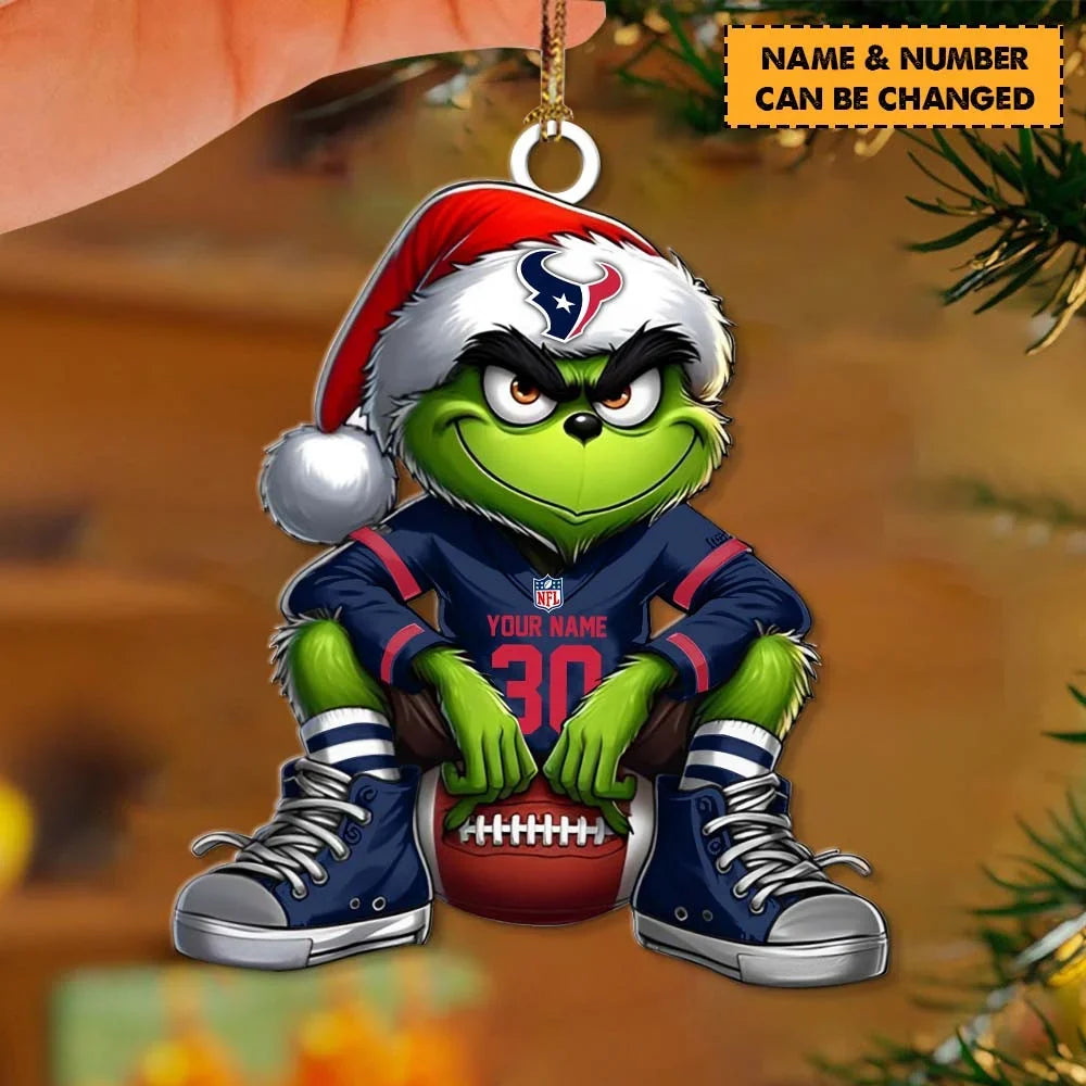 [TOUCHDOWN DEAL] NEW CUSTOMIZED NFL15 HTT HOUSTON TEXANS CHRISTMAS ACRYLIC ORNAMENT