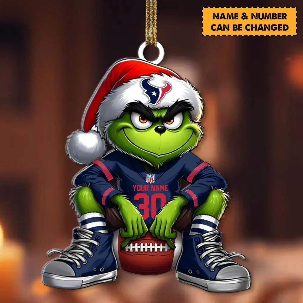 [TOUCHDOWN DEAL] NEW CUSTOMIZED NFL15 HTT HOUSTON TEXANS CHRISTMAS ACRYLIC ORNAMENT