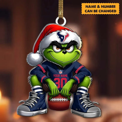 [TOUCHDOWN DEAL] NEW CUSTOMIZED NFL15 HTT HOUSTON TEXANS CHRISTMAS ACRYLIC ORNAMENT