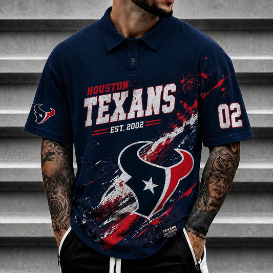 [TOUCHDOWN DEAL] NEW CUSTOMIZED NFL15 HTT HOUSTON TEXANS POLO SHIRT