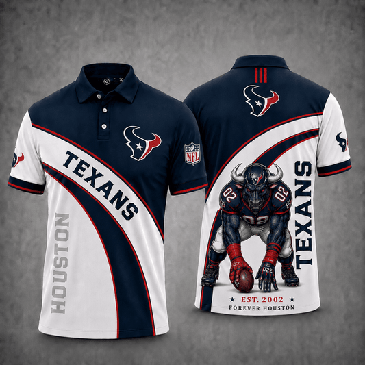 [TOUCHDOWN DEAL] NEW CUSTOMIZED NFL15 HTT HOUSTON TEXANS POLO SHIRT