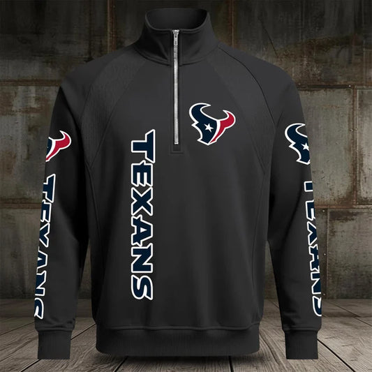 [TOUCHDOWN DEAL] NEW CUSTOMIZED NFL15 HTT HOUSTON TEXANS MEN'S MULTICOLOR QUARTER-ZIP PULLOVER