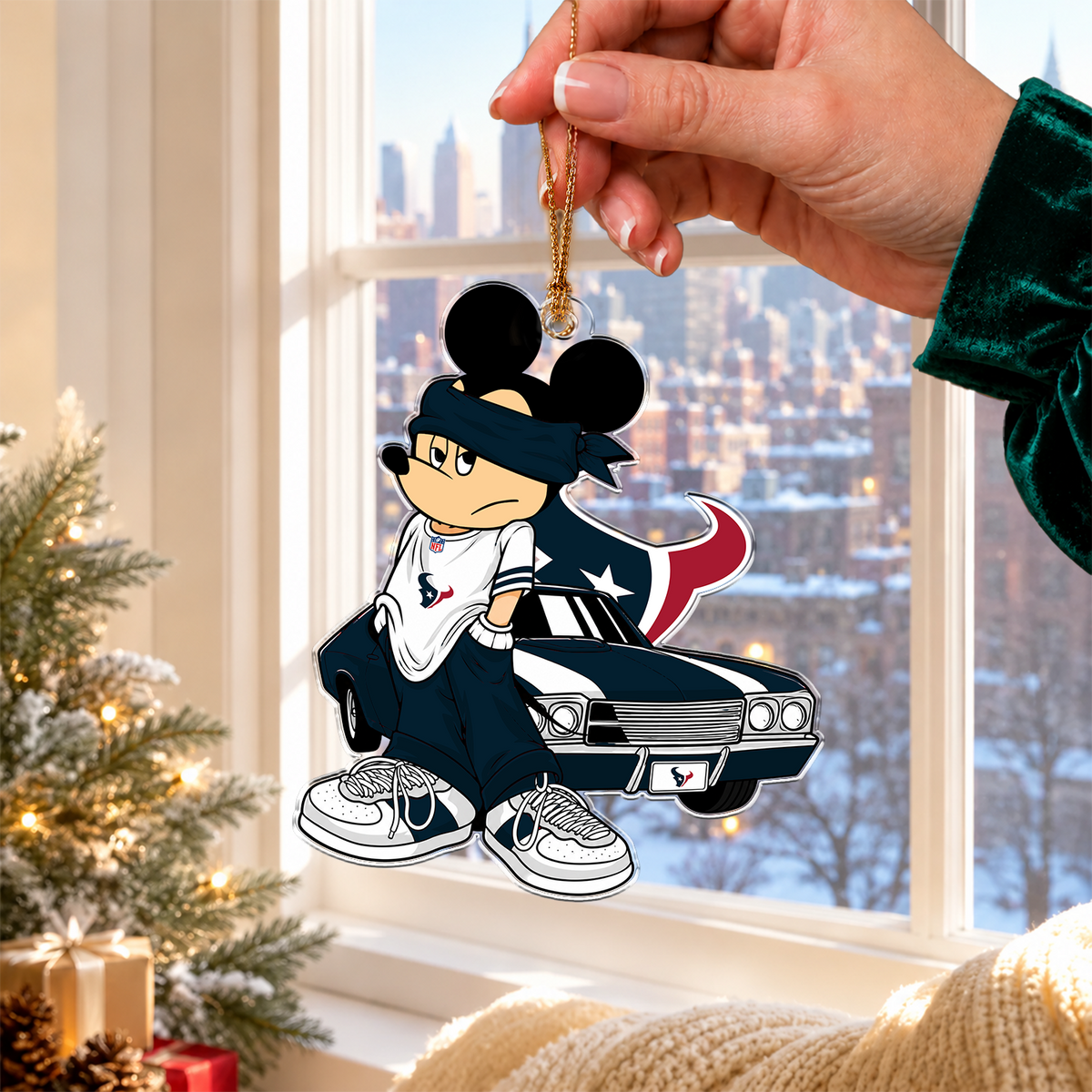 [TOUCHDOWN DEAL] NEW CUSTOMIZED NFL15 HTT HOUSTON TEXANS CHRISTMAS ACRYLIC ORNAMENT