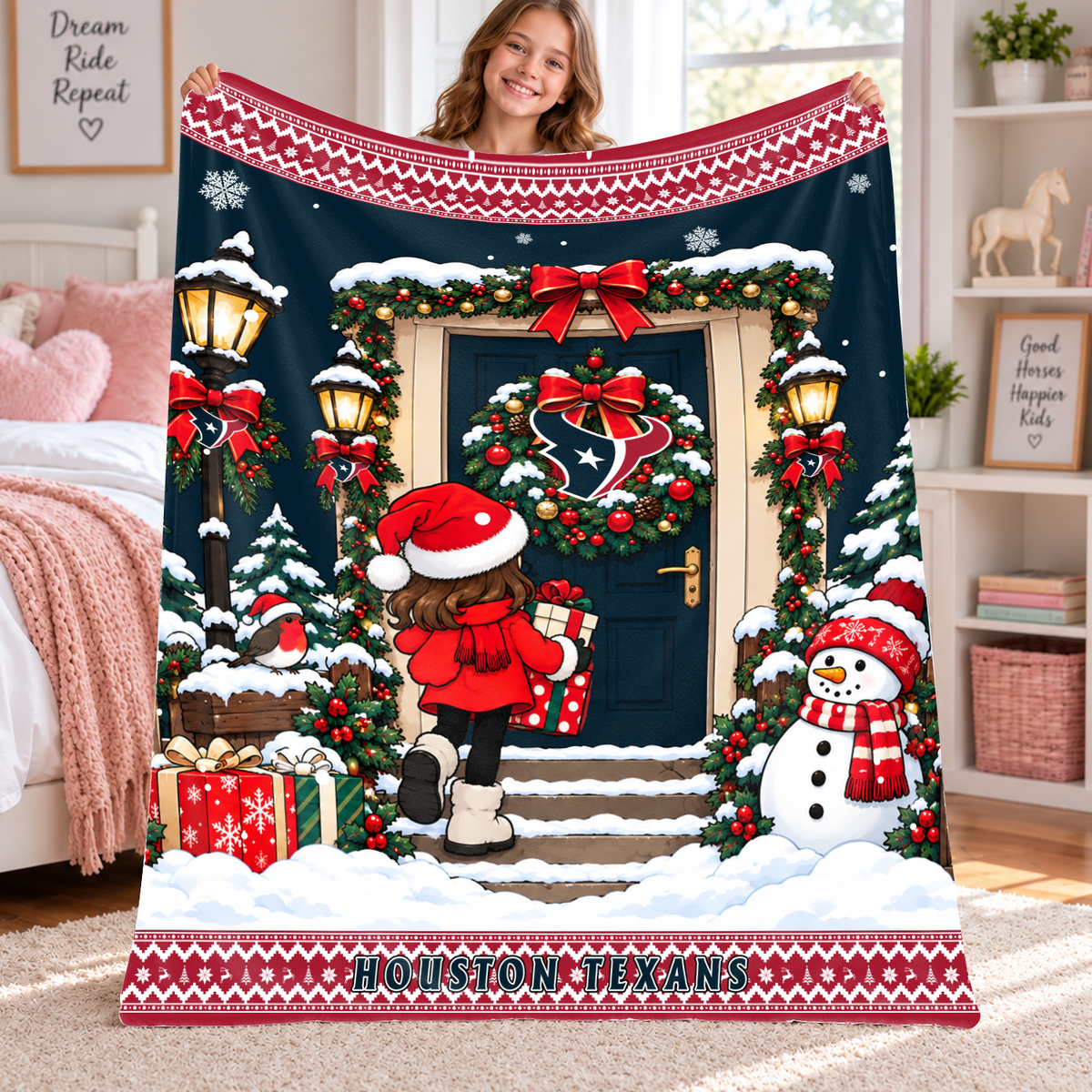 [TOUCHDOWN DEAL] NEW CUSTOMIZED NFL15 HTT THE TEXANS FLEECE BLANKET