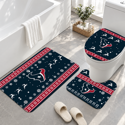 [TOUCHDOWN DEAL] NEW CUSTOMIZED NFL15 HTT HOUSTON TEXANS 3-PIECE BATHROOM RUG SET