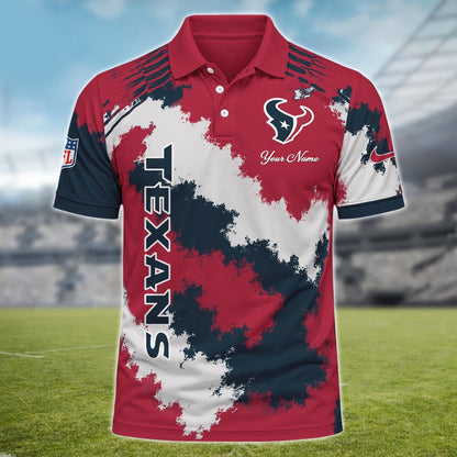 [TOUCHDOWN DEAL] NEW CUSTOMIZED NFL15 HTT HOUSTON TEXANS MULTICOLOR POLO SHIRT