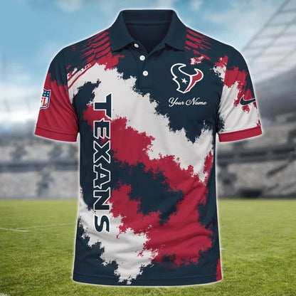 [TOUCHDOWN DEAL] NEW CUSTOMIZED NFL15 HTT HOUSTON TEXANS MULTICOLOR POLO SHIRT